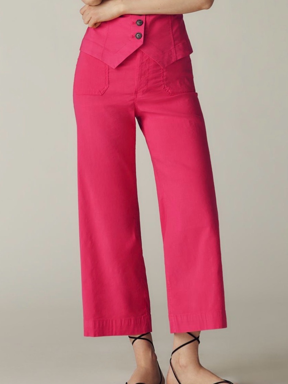 Maeve Colette Magic Fabric Cropped Wide
Leg Pants (Size 24)